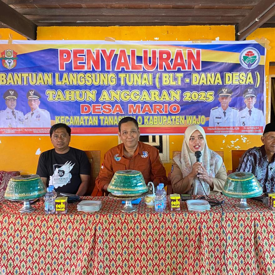 Penyerahan Bantuan Langsung Tunai (BLT) Bulan Agustus Dan September Desa Mario